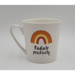Exclusive ORLY MAISON  Mug – "Radiate Positivity" Beige Glazed with Rainbow